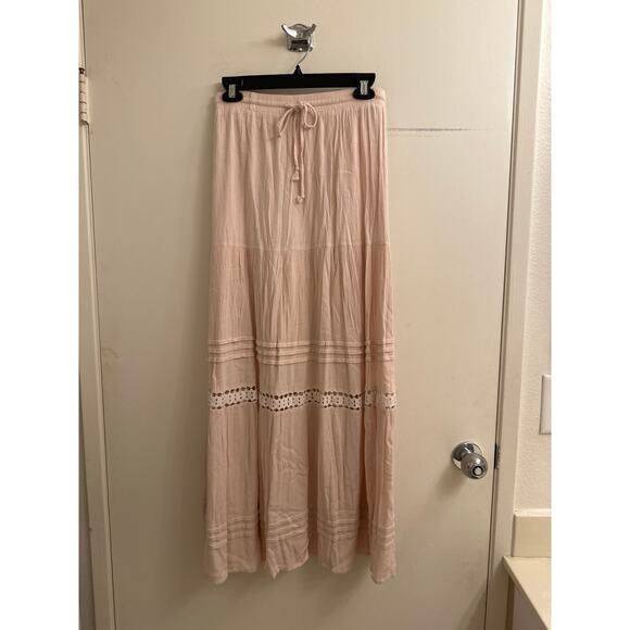 Lost + Wander Light Pink Boho Maxi Skirt | Coastal Cowgirl Romantic Core M - Picture 1 of 6